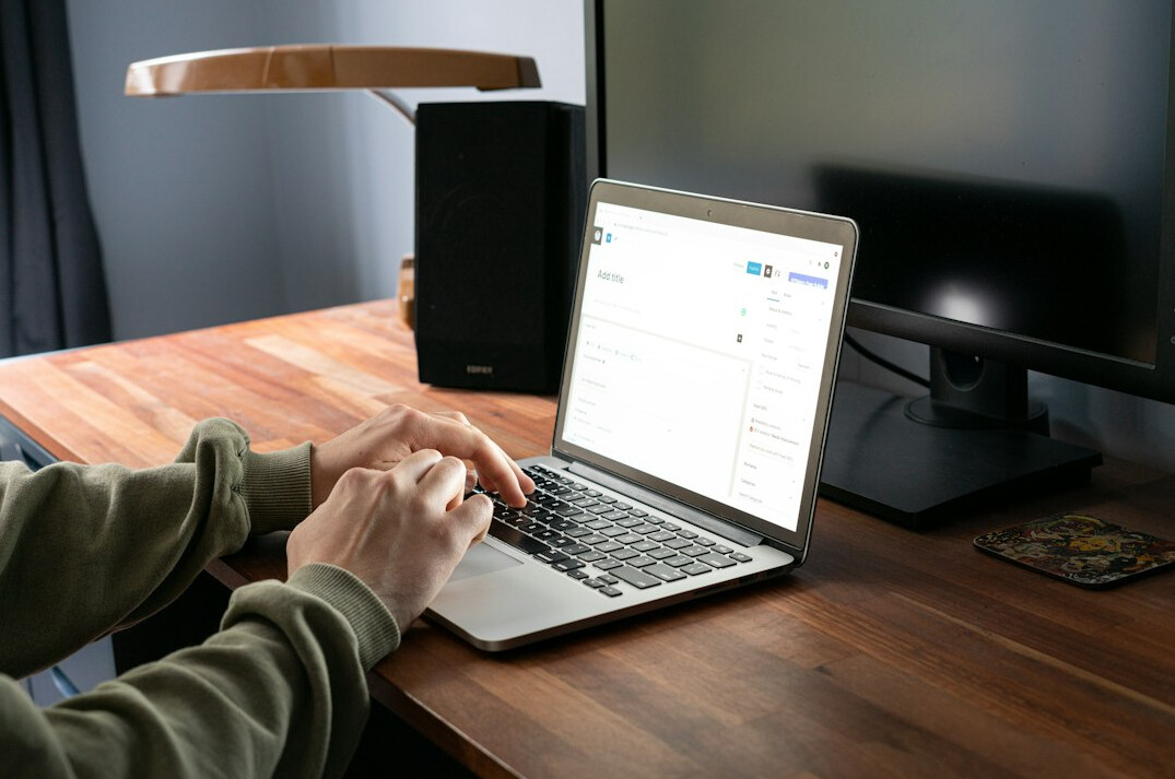 person using laptop for learning