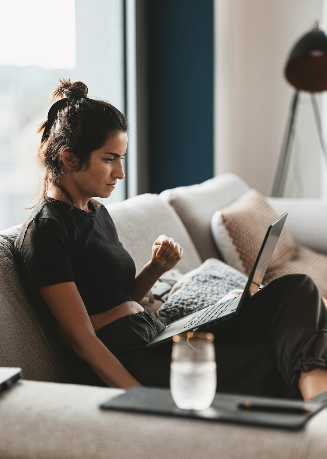 person learning on laptop