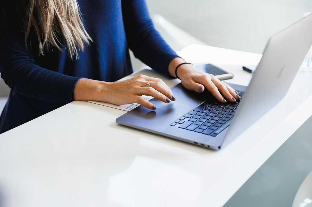 person learning on laptop