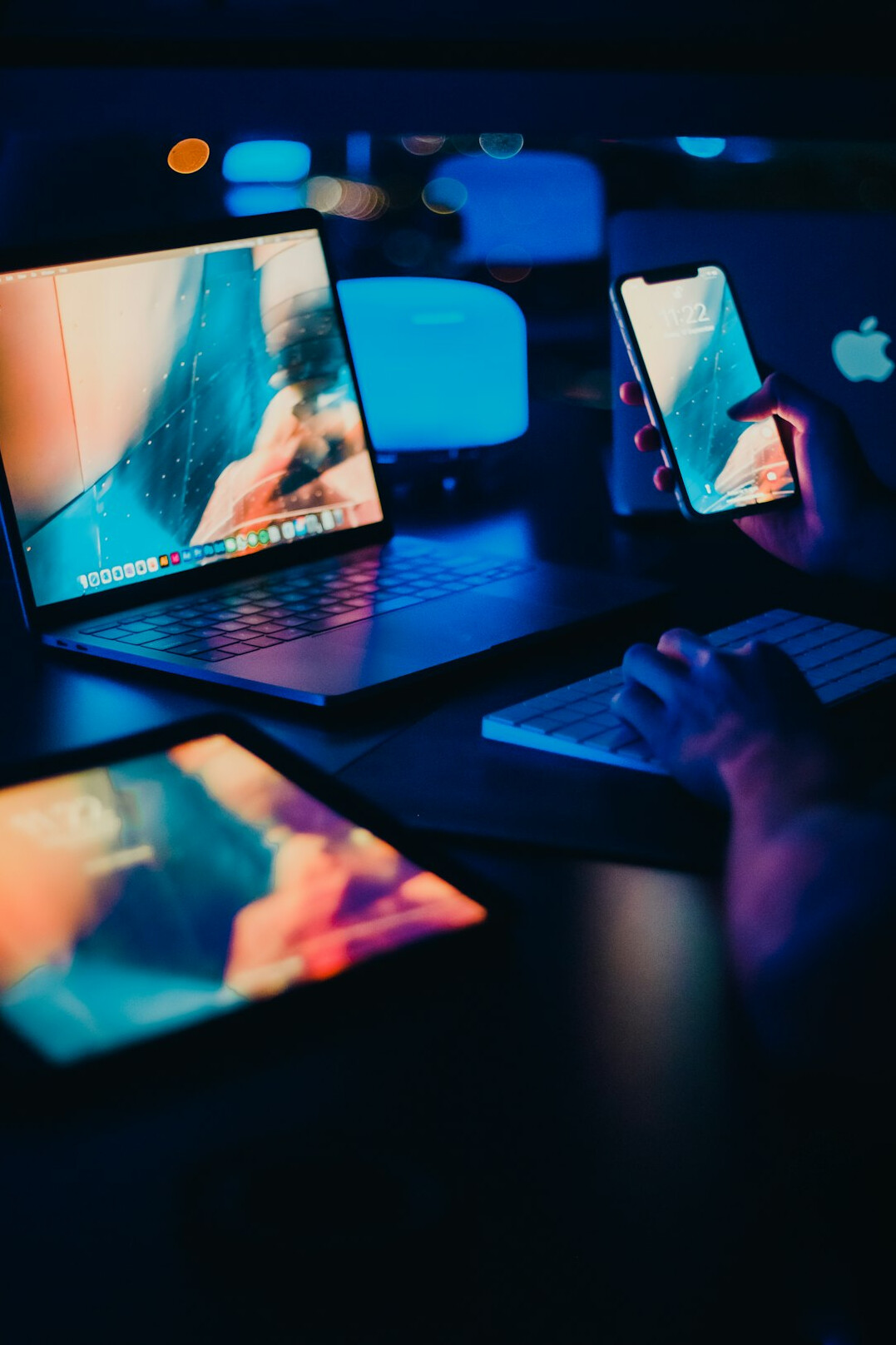 person using digital tools