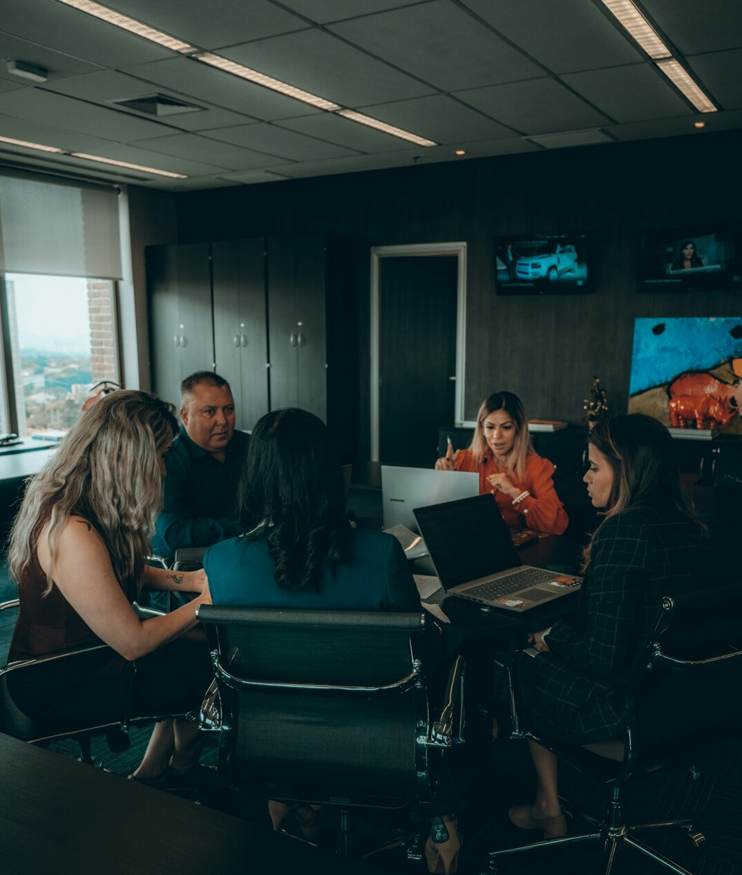 diverse professionals in meeting