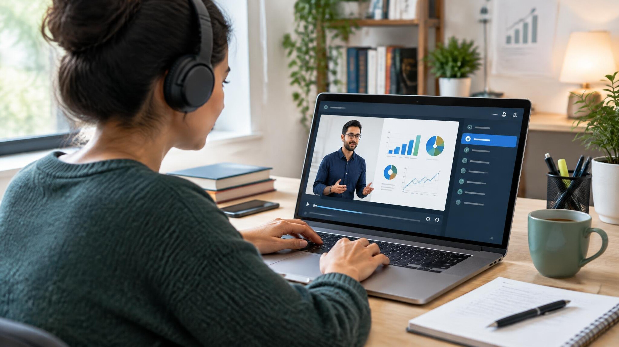 person learning digital skills on laptop